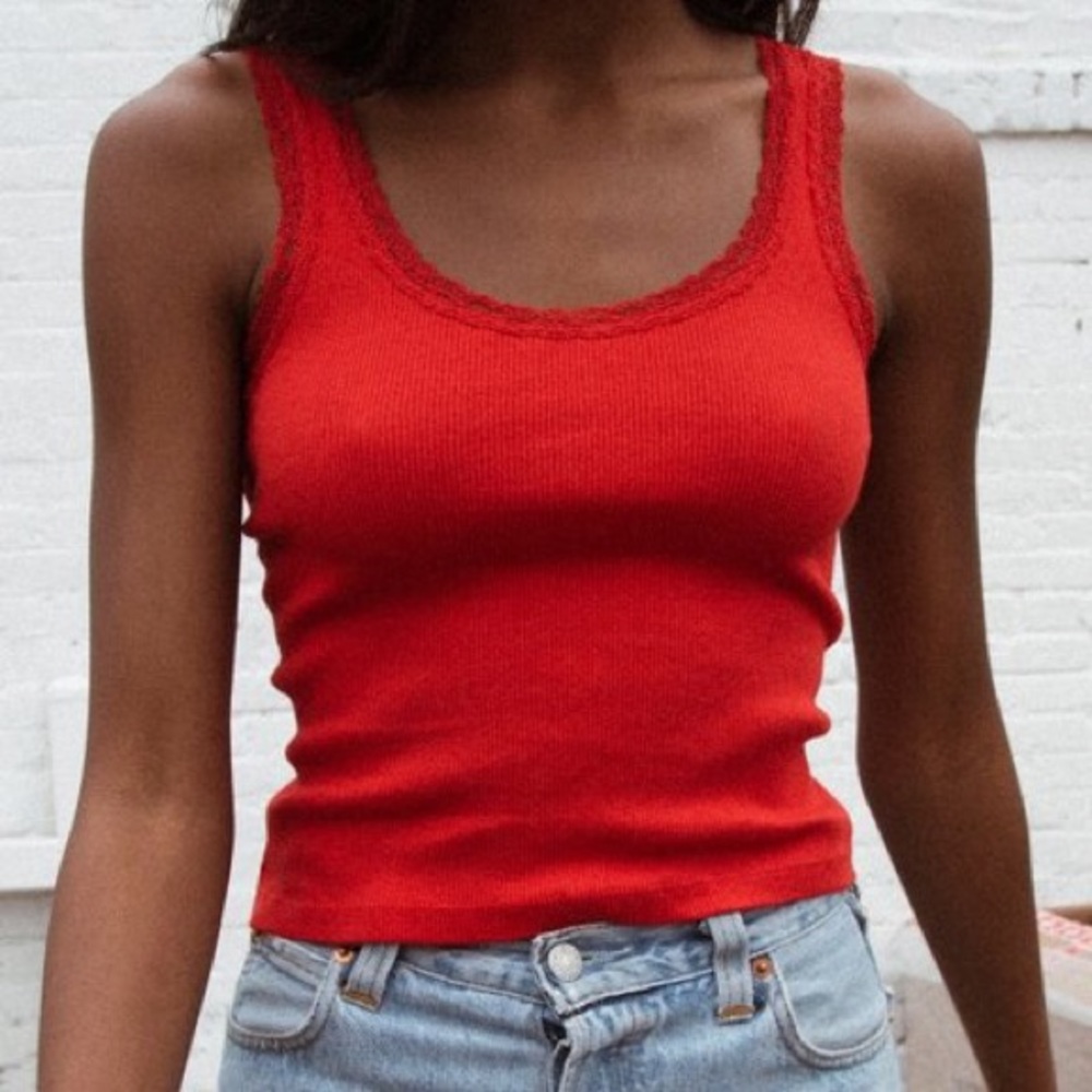 Brandy Melville Cropped Lace Tank - Picture 3 of 3